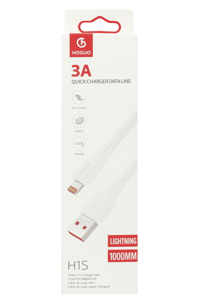 38bd3b54-b88c-4685-b3de-f40e5c6899ca Cable de carga HOGUO Lightning 3A. Cod: H1S-Li