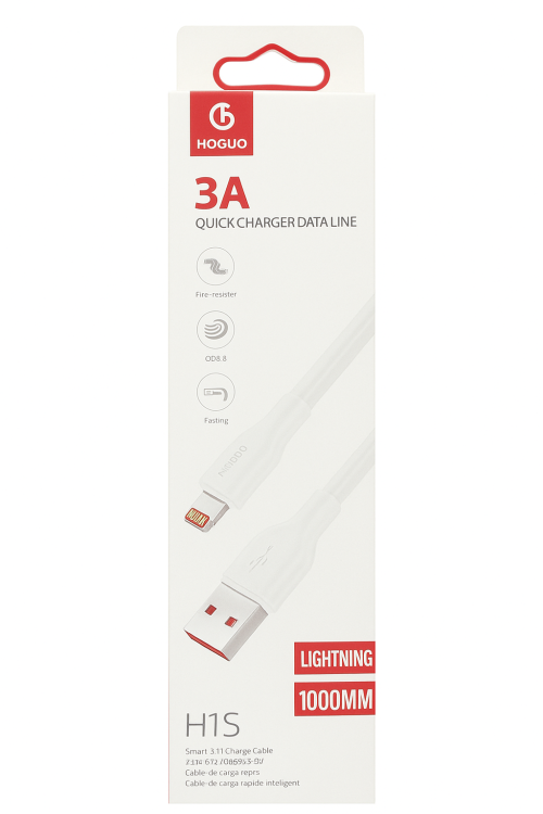 38bd3b54-b88c-4685-b3de-f40e5c6899ca Cable de carga HOGUO Lightning 3A. Cod: H1S-Li