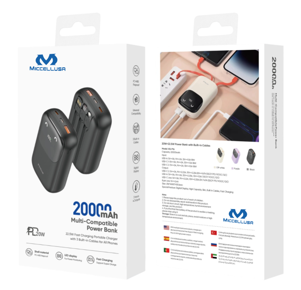 Batería externa Miccell 20.000mAh