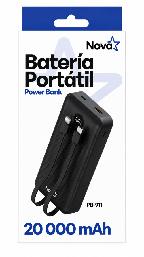 2026/08/660312.png Batería portátil externa de emergencia 20.000mAh NOVA