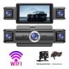 Dashcam camara para carro triple 2k WiFi + camara trasera