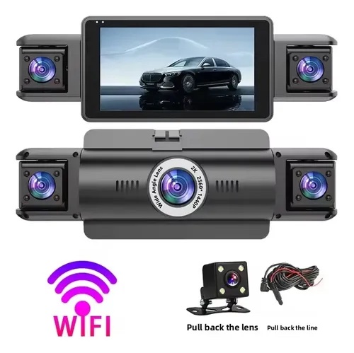 Dashcam camara para carro triple 2k WiFi + camara trasera